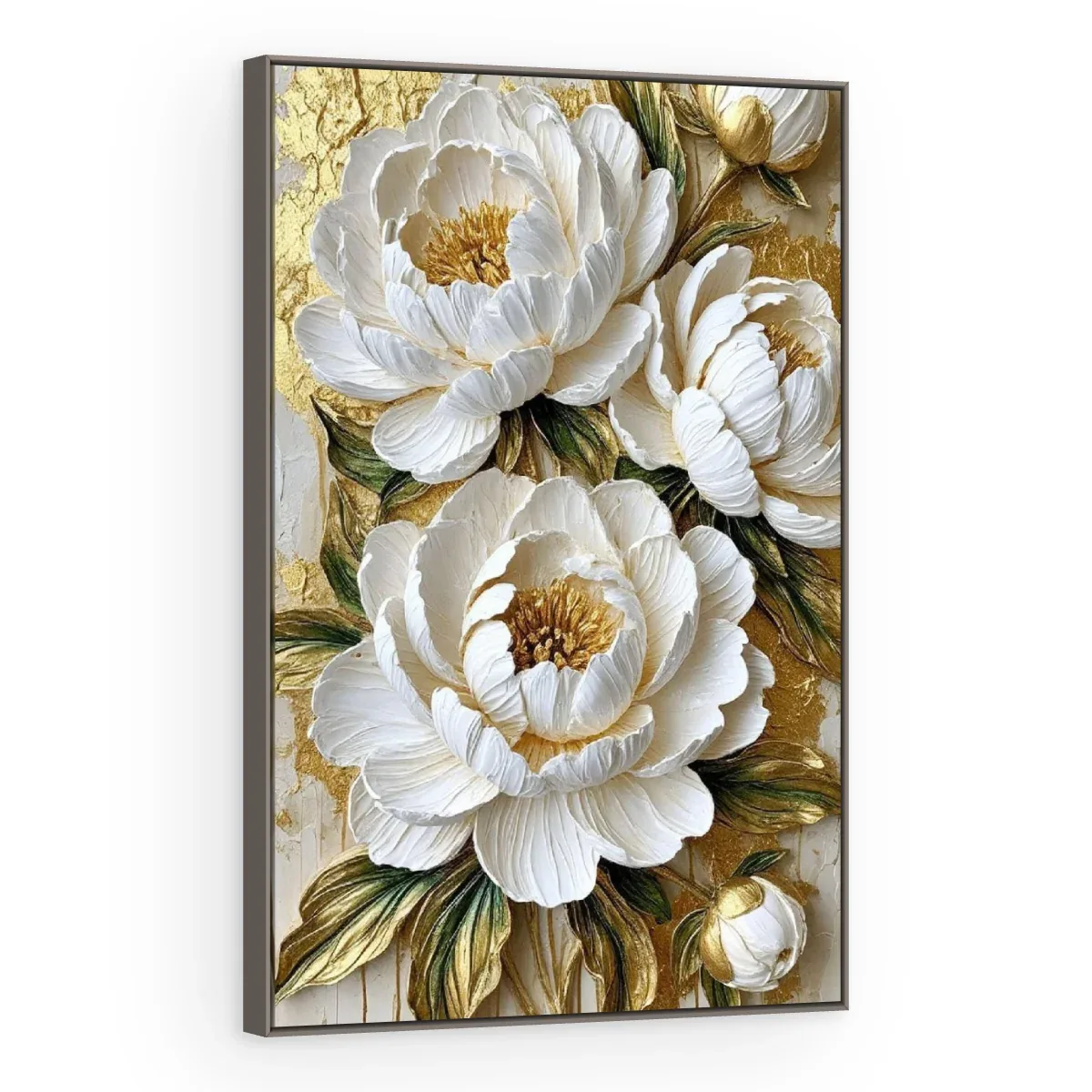 Quadro Decorativo Canvas Peônias Brancas - AF0110