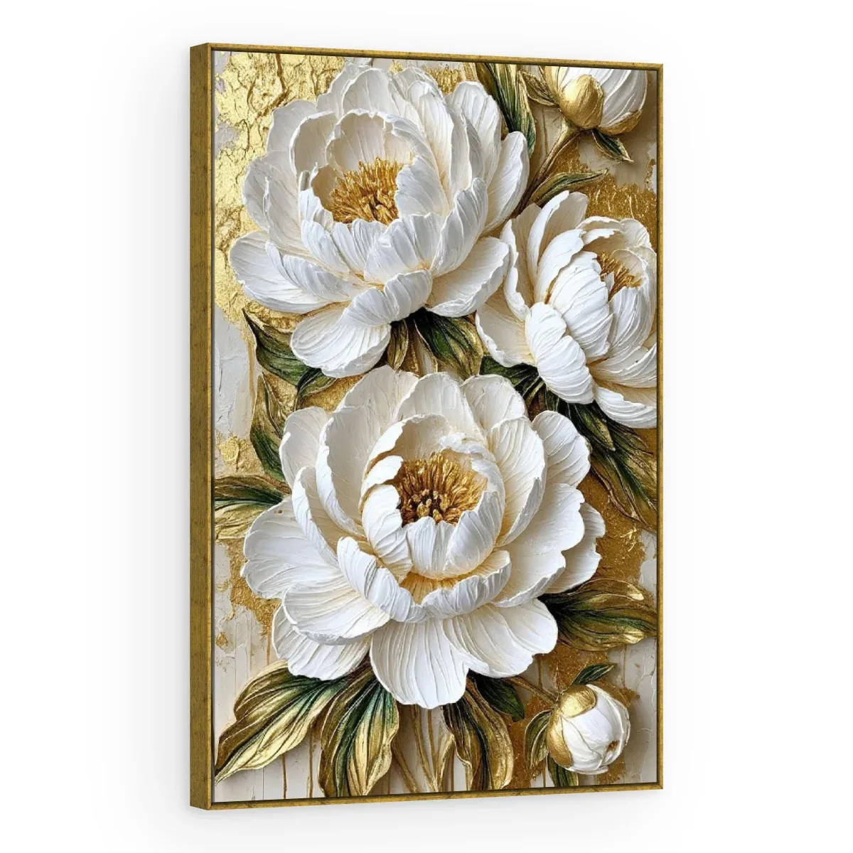 Quadro Decorativo Canvas Peônias Brancas - AF0110