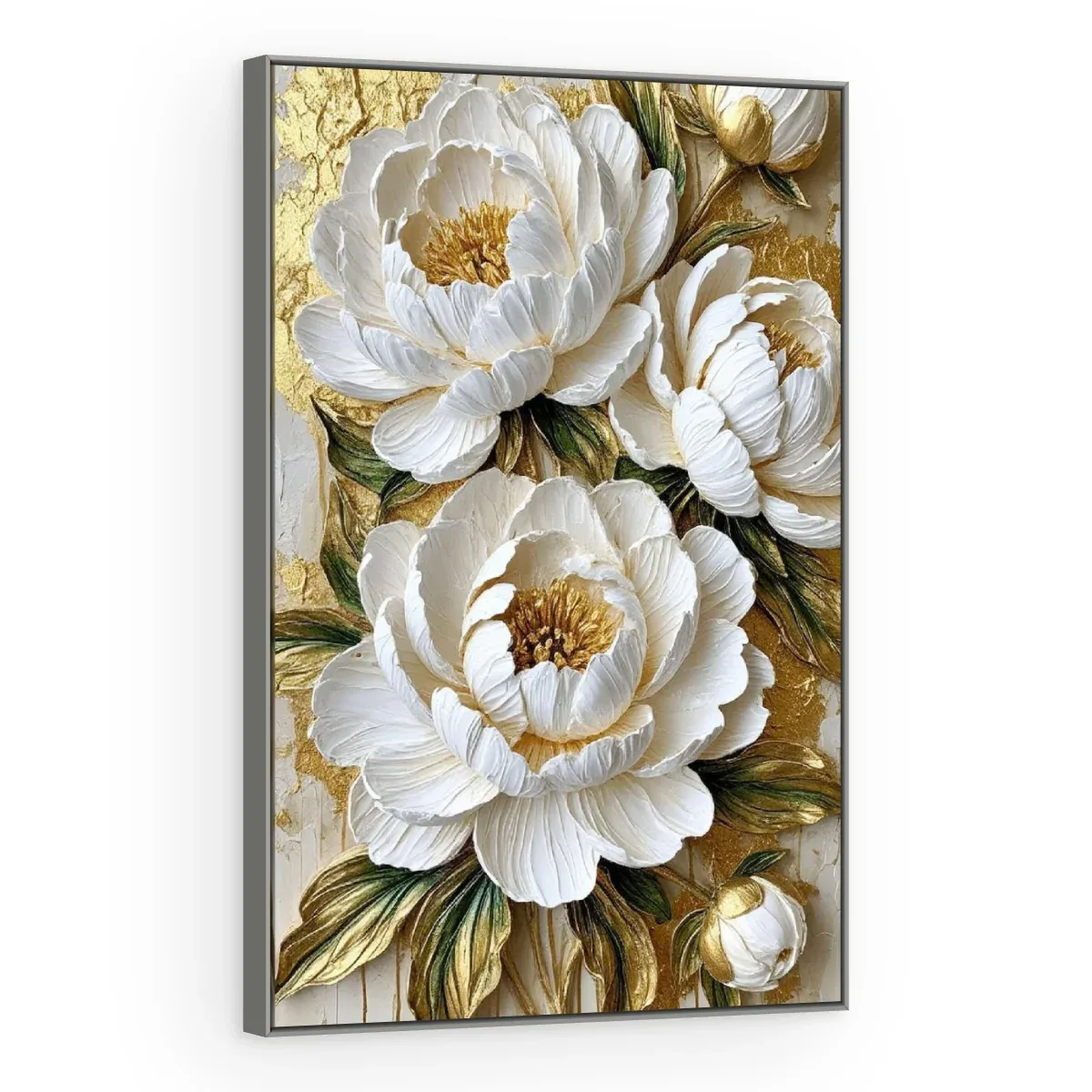 Quadro Decorativo Canvas Peônias Brancas - AF0110