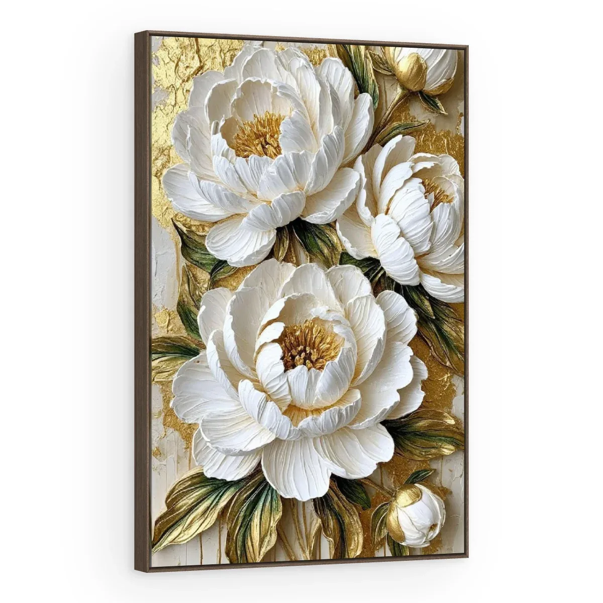 Quadro Decorativo Canvas Peônias Brancas - AF0110