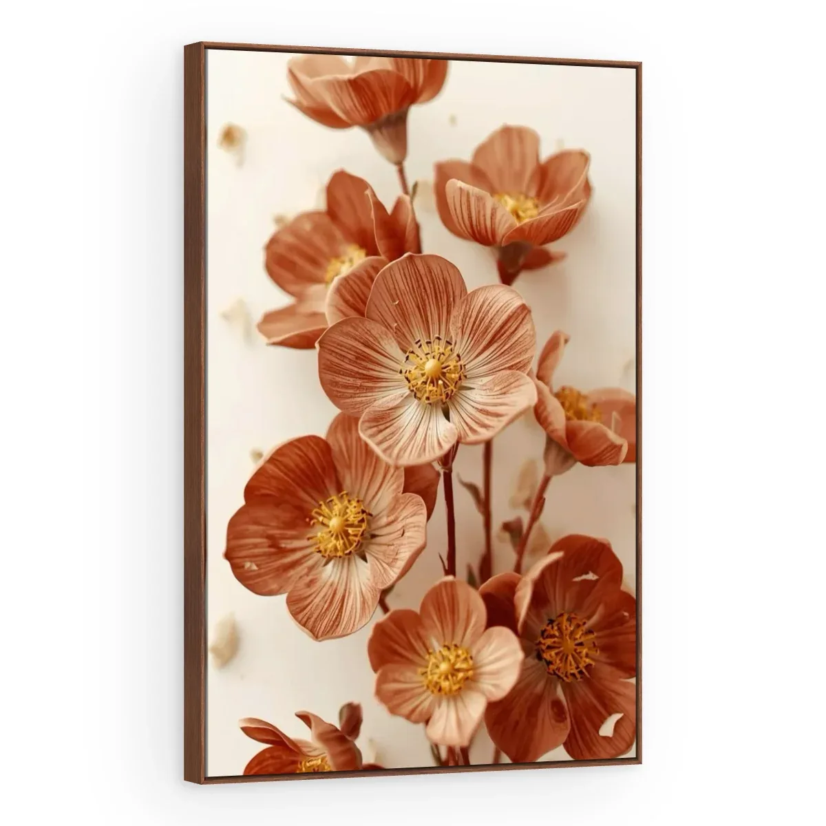 Quadro Decorativo Canvas Flores Terracota - AF0112