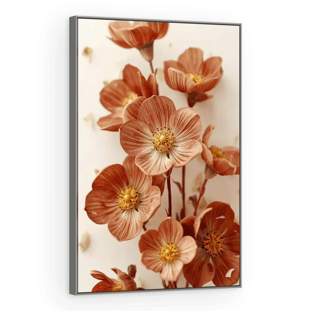 Quadro Decorativo Canvas Flores Terracota - AF0112