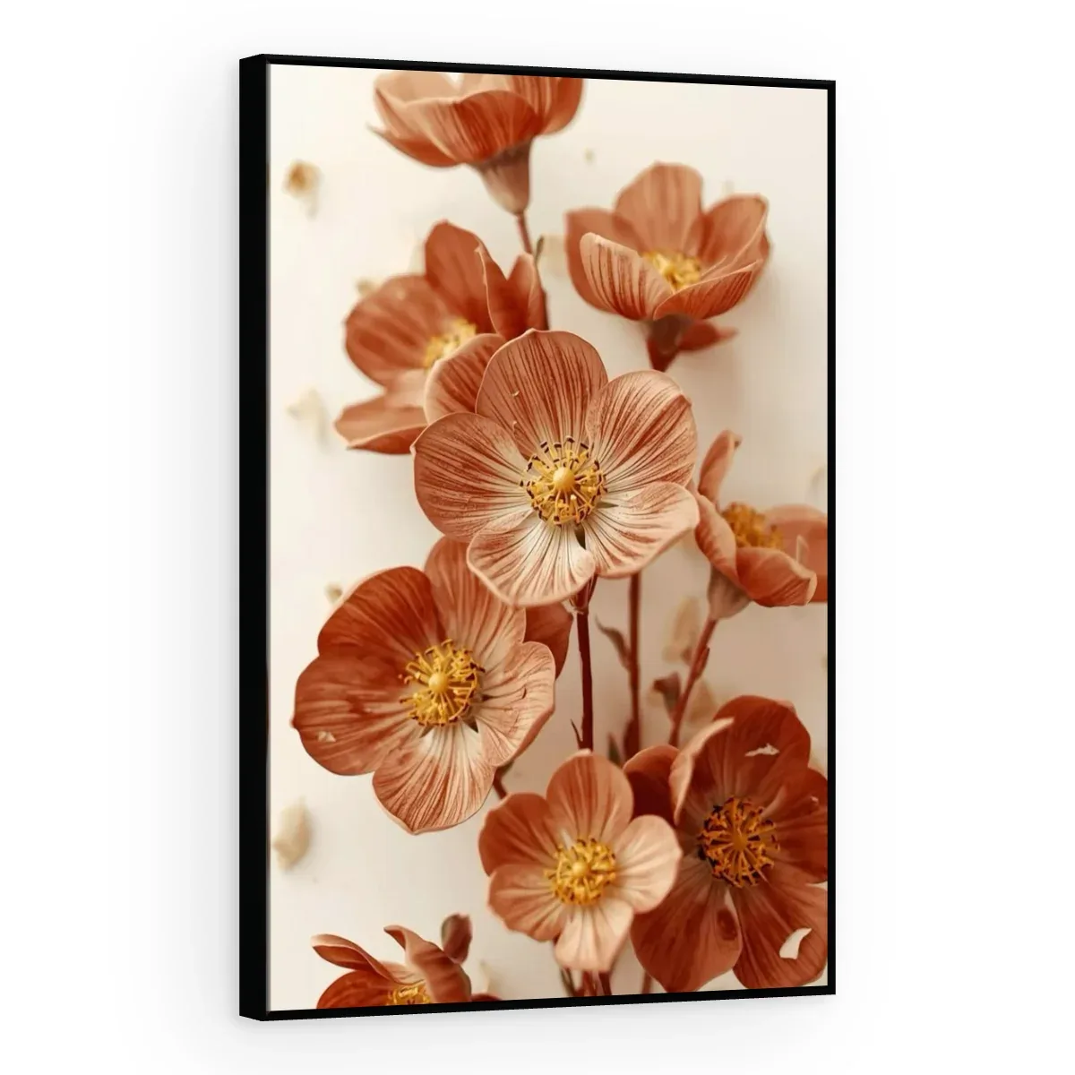 Quadro Decorativo Canvas Flores Terracota - AF0112