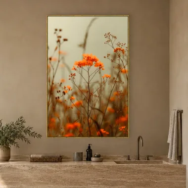 Quadro Decorativo Canvas Flores Alaranjadas - AF0116