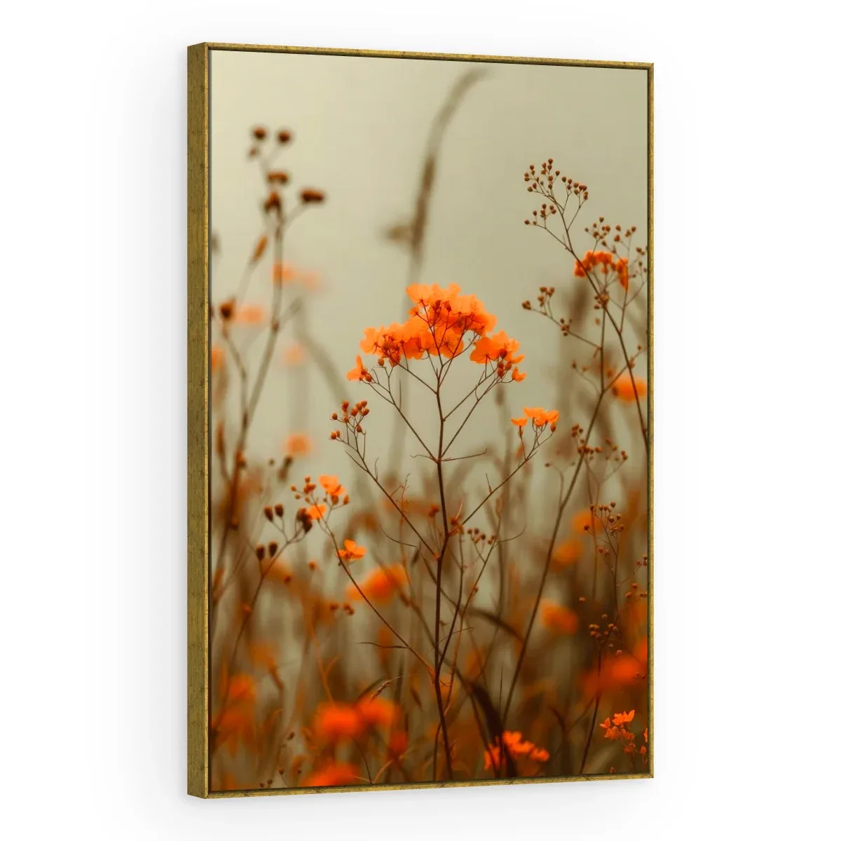 Quadro Decorativo Canvas Flores Alaranjadas - AF0116