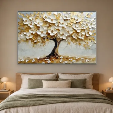 Quadro Decorativo Canvas Árvore Champanhe - AF0120