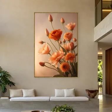 Quadro Decorativo Canvas Ranúnculos Laranja - AF0122
