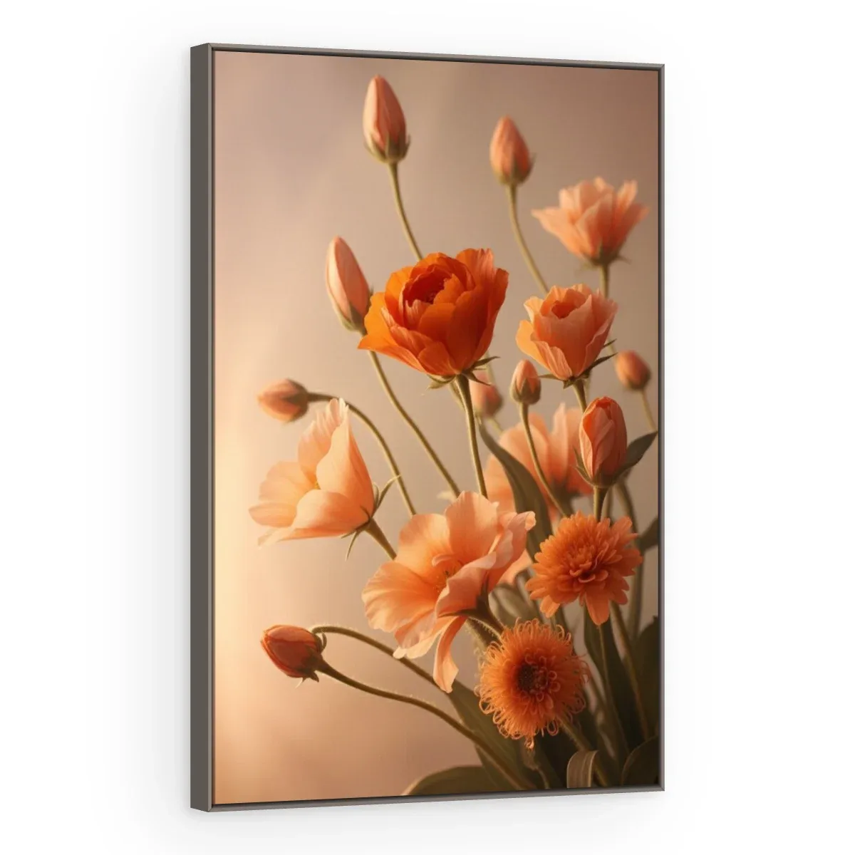 Quadro Decorativo Canvas Ranúnculos Laranja - AF0122