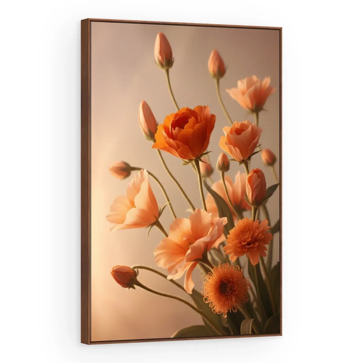 Quadro Decorativo Canvas Ranúnculos Laranja - AF0122