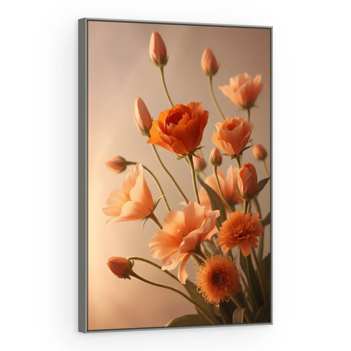 Quadro Decorativo Canvas Ranúnculos Laranja - AF0122