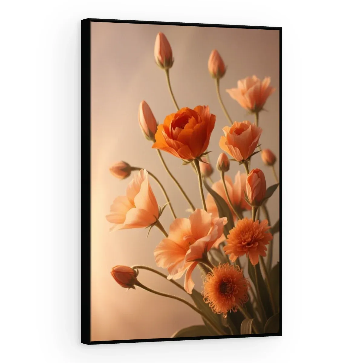 Quadro Decorativo Canvas Ranúnculos Laranja - AF0122