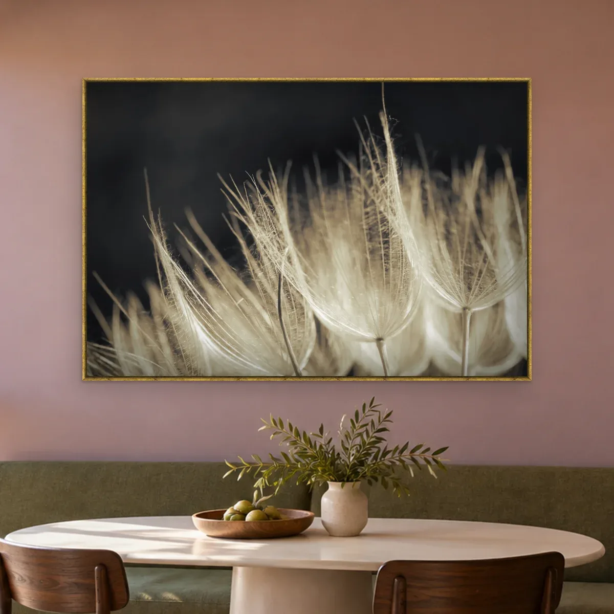 Quadro Decorativo Canvas Plumas Creme - AF0129
