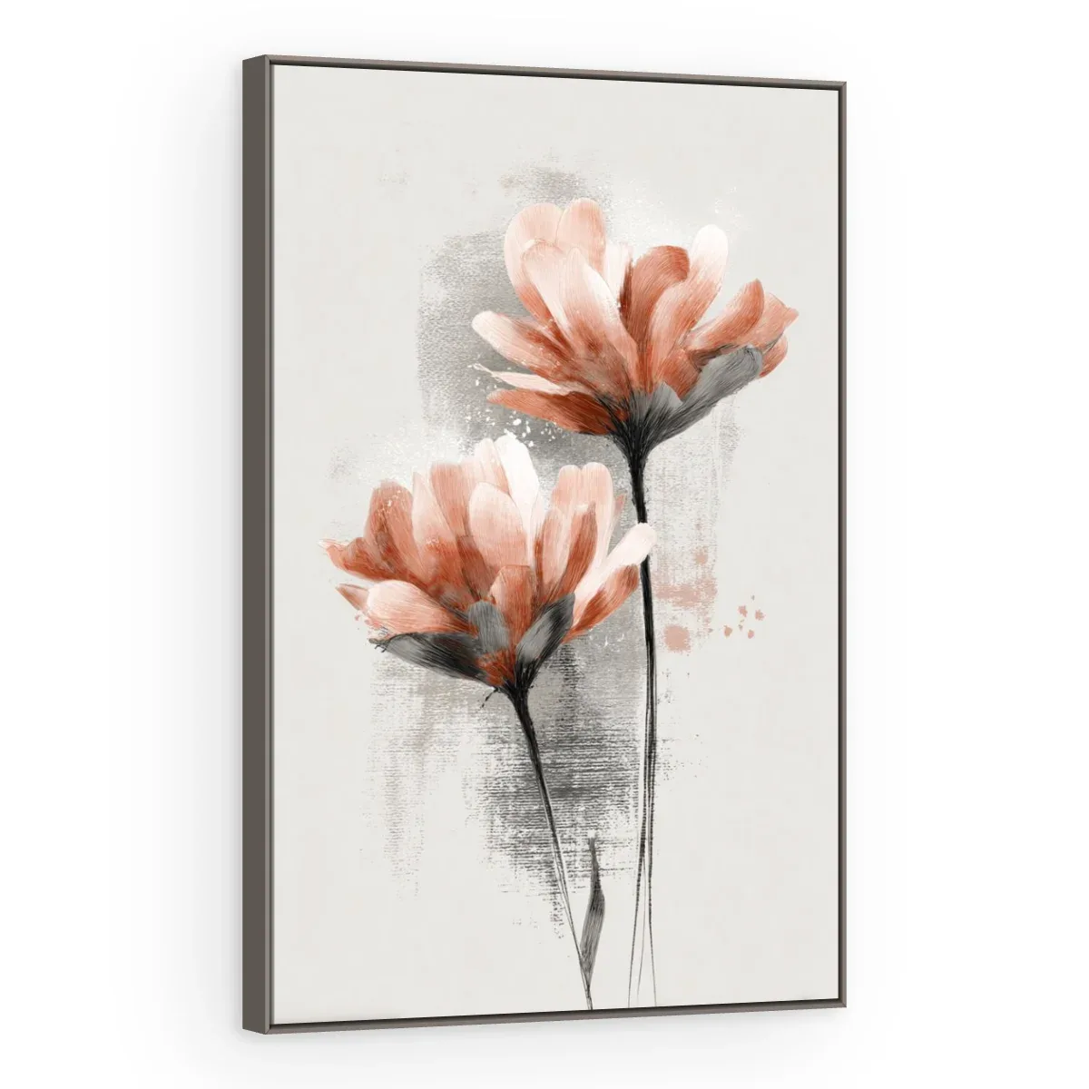 Quadro Decorativo Canvas Flores Salmão - AF0130