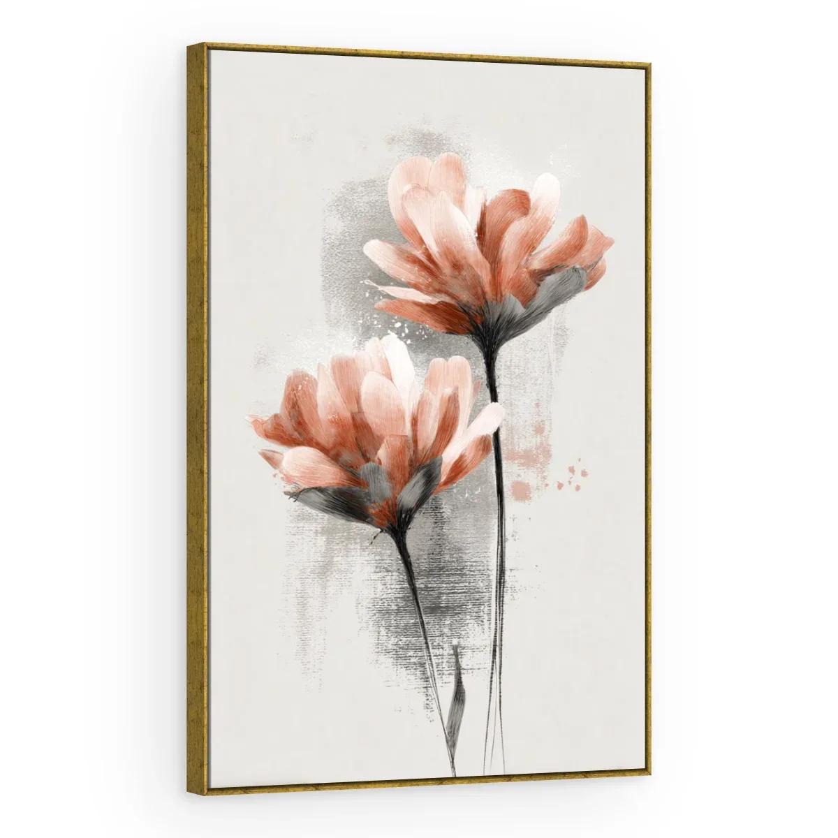 Quadro Decorativo Canvas Flores Salmão - AF0130