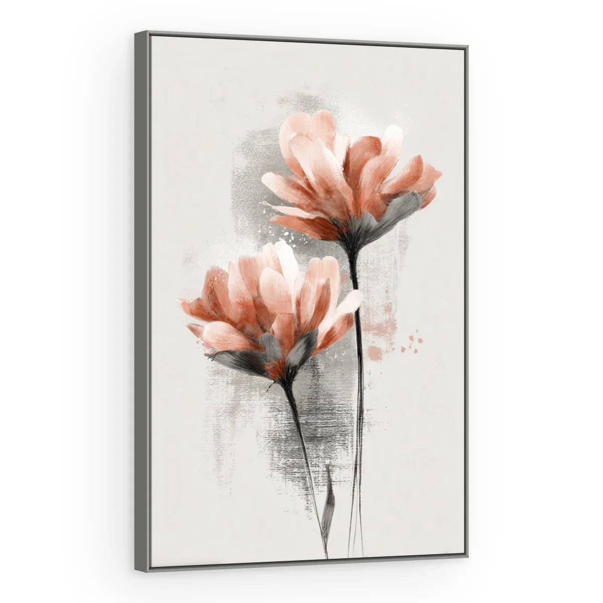 Quadro Decorativo Canvas Flores Salmão - AF0130