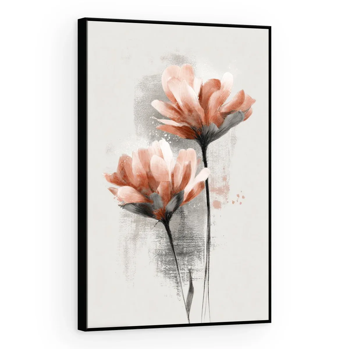 Quadro Decorativo Canvas Flores Salmão - AF0130