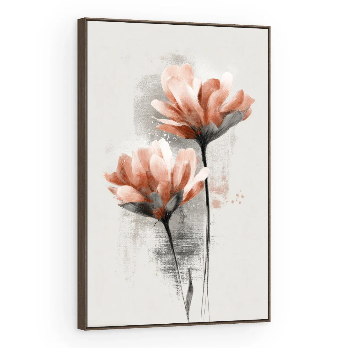 Quadro Decorativo Canvas Flores Salmão - AF0130