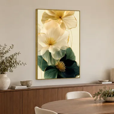 Quadro Decorativo Canvas Flores Esmeralda - AF0133