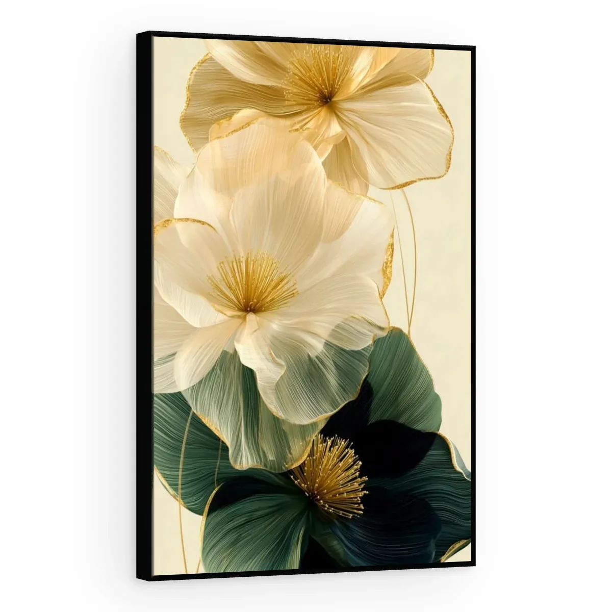 Quadro Decorativo Canvas Flores Esmeralda - AF0133
