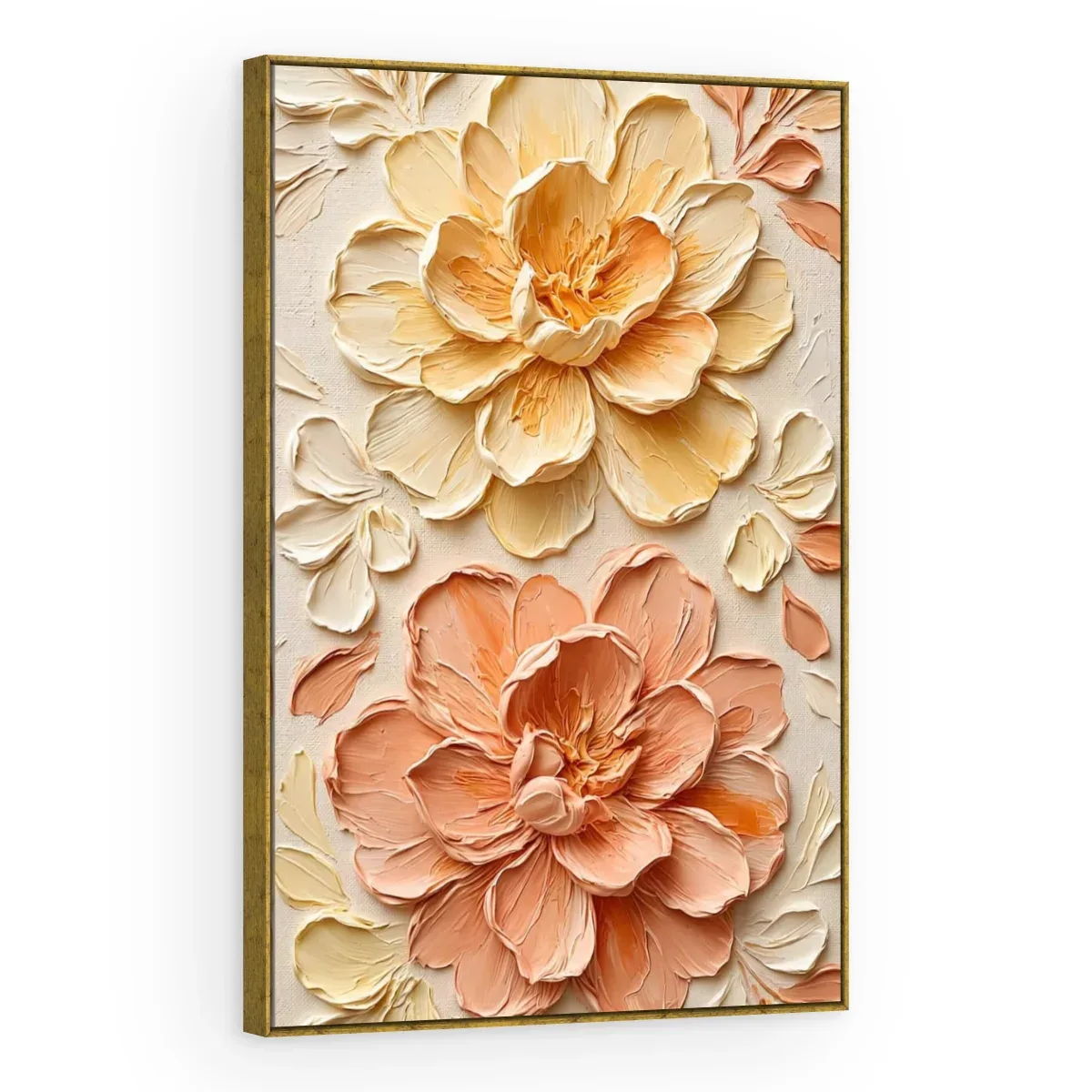 Quadro Decorativo Canvas Flores Esculpidas - AF0134