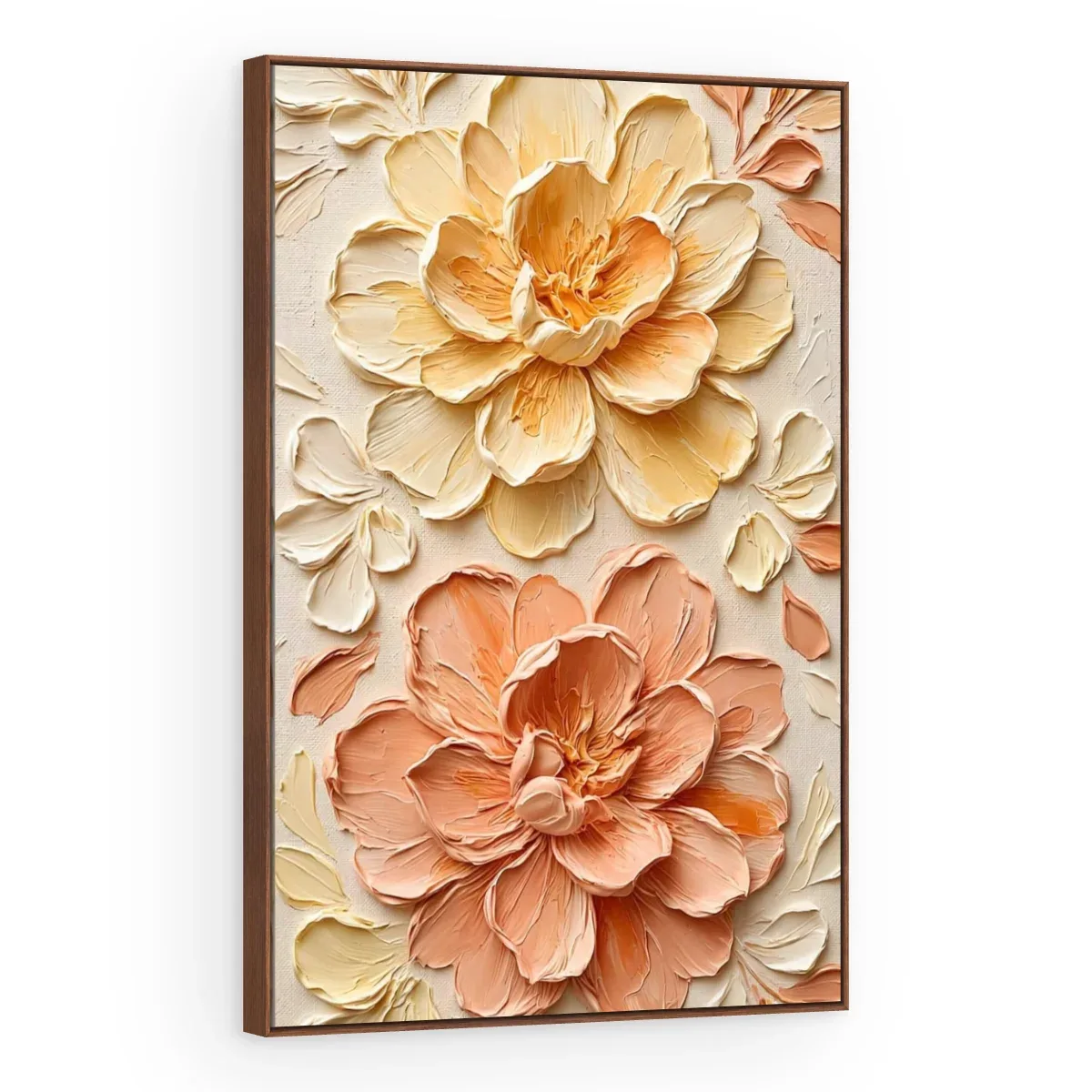Quadro Decorativo Canvas Flores Esculpidas - AF0134