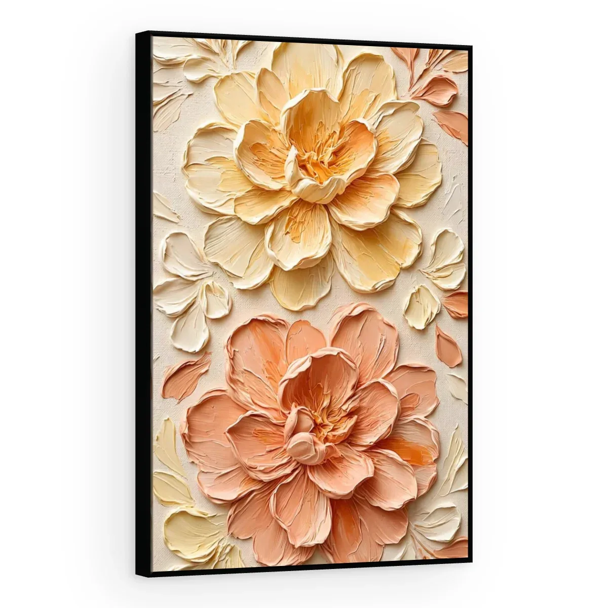 Quadro Decorativo Canvas Flores Esculpidas - AF0134