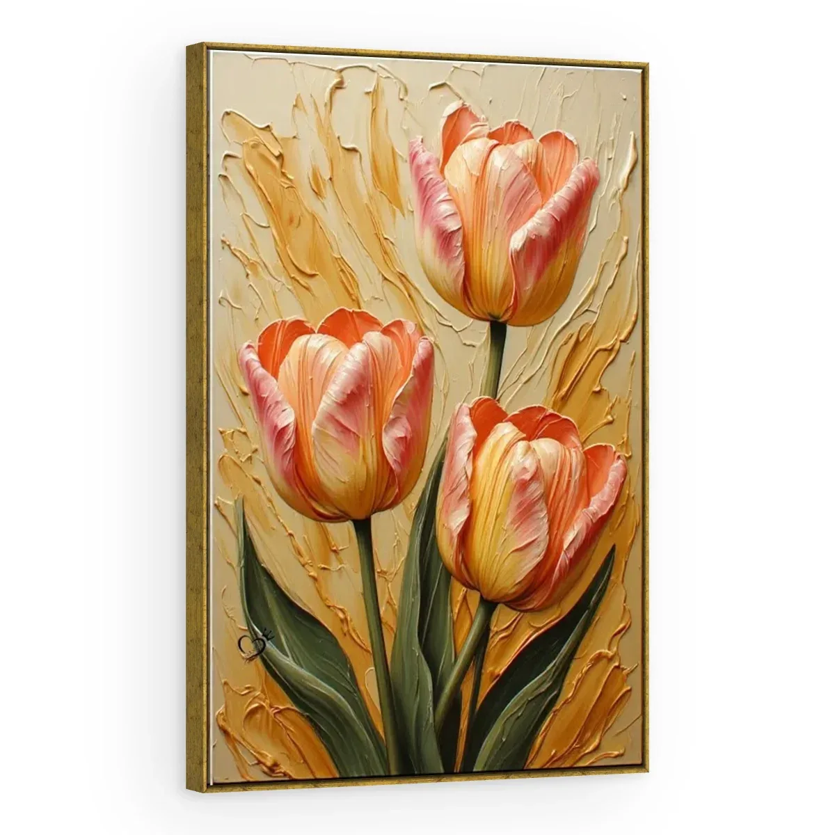 Quadro Decorativo Canvas Tulipas Coral - AF0136