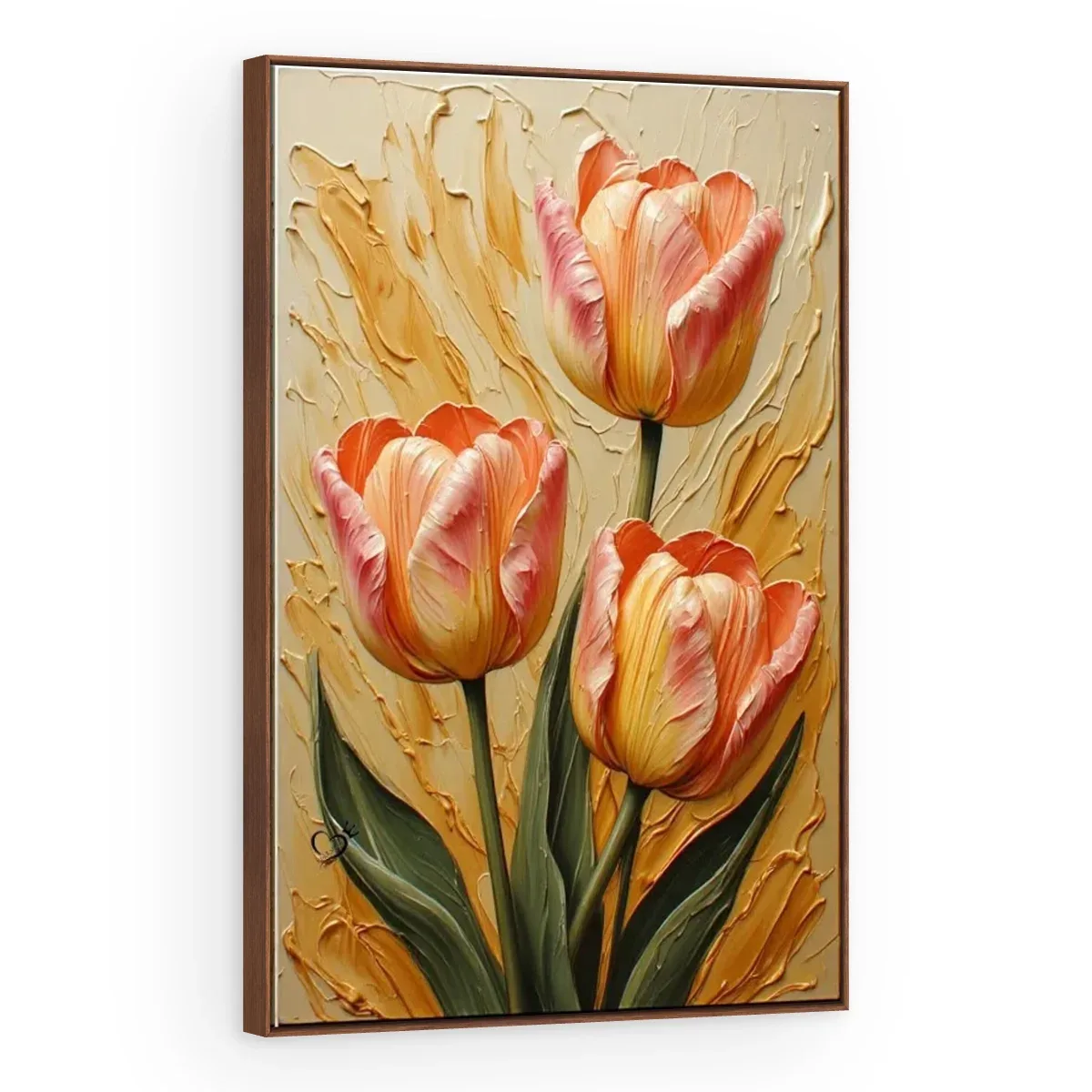 Quadro Decorativo Canvas Tulipas Coral - AF0136