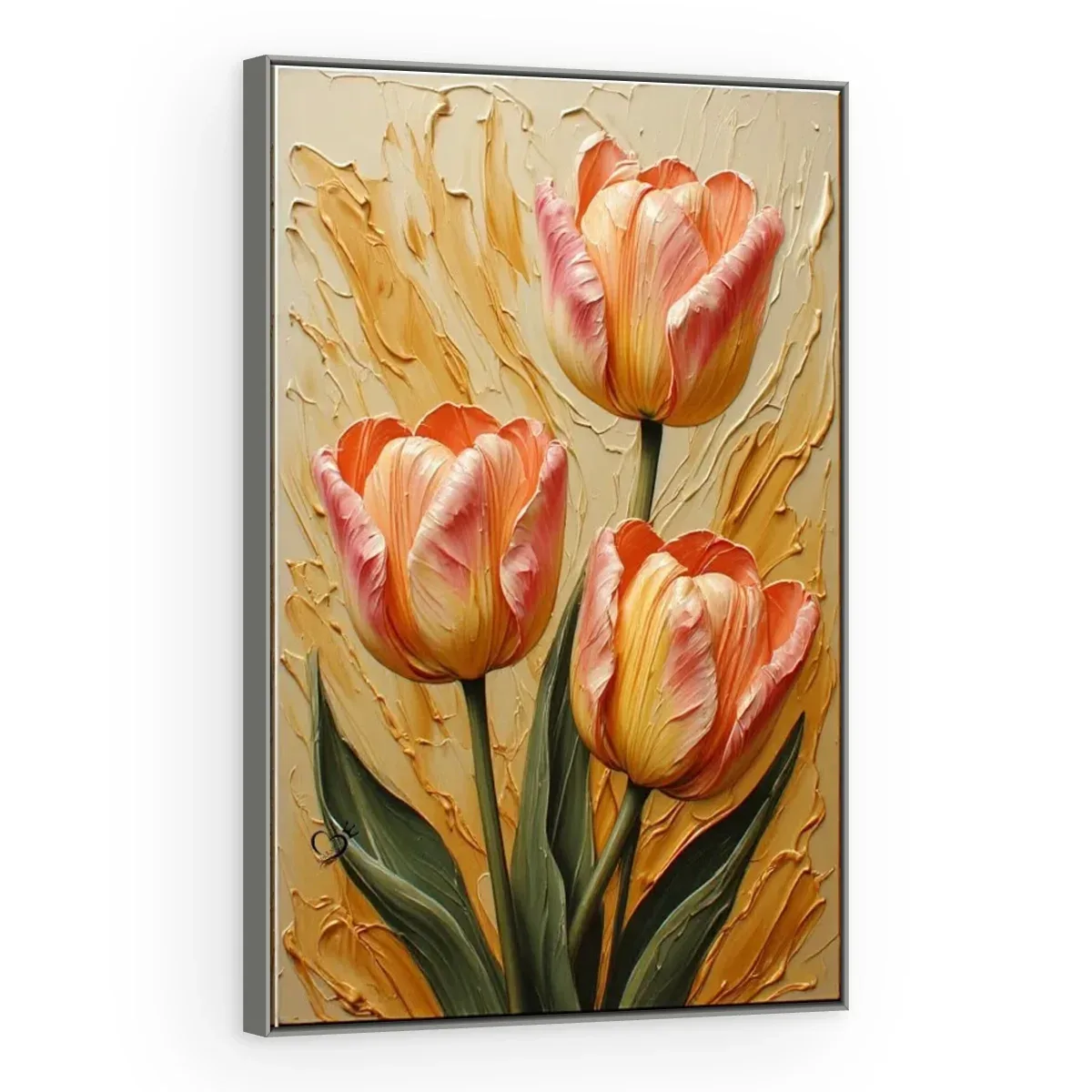 Quadro Decorativo Canvas Tulipas Coral - AF0136