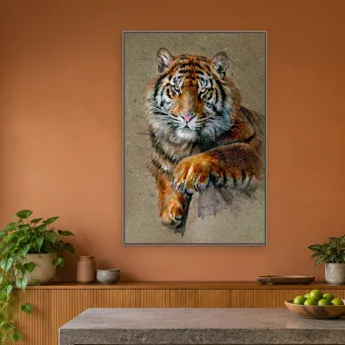 Quadro Decorativo Canvas Tigre Artístico - AN0003