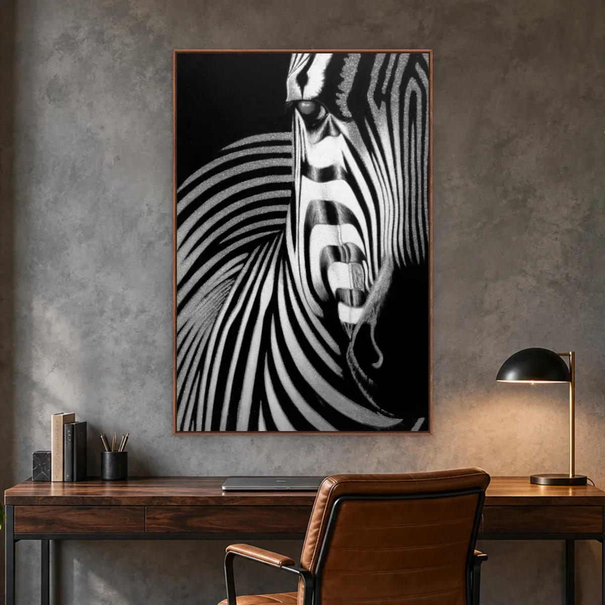 Quadro Decorativo Canvas Zebra Abstrata - AN0004