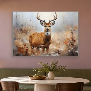 Quadro Decorativo Canvas Cervo Outonal - AN0005