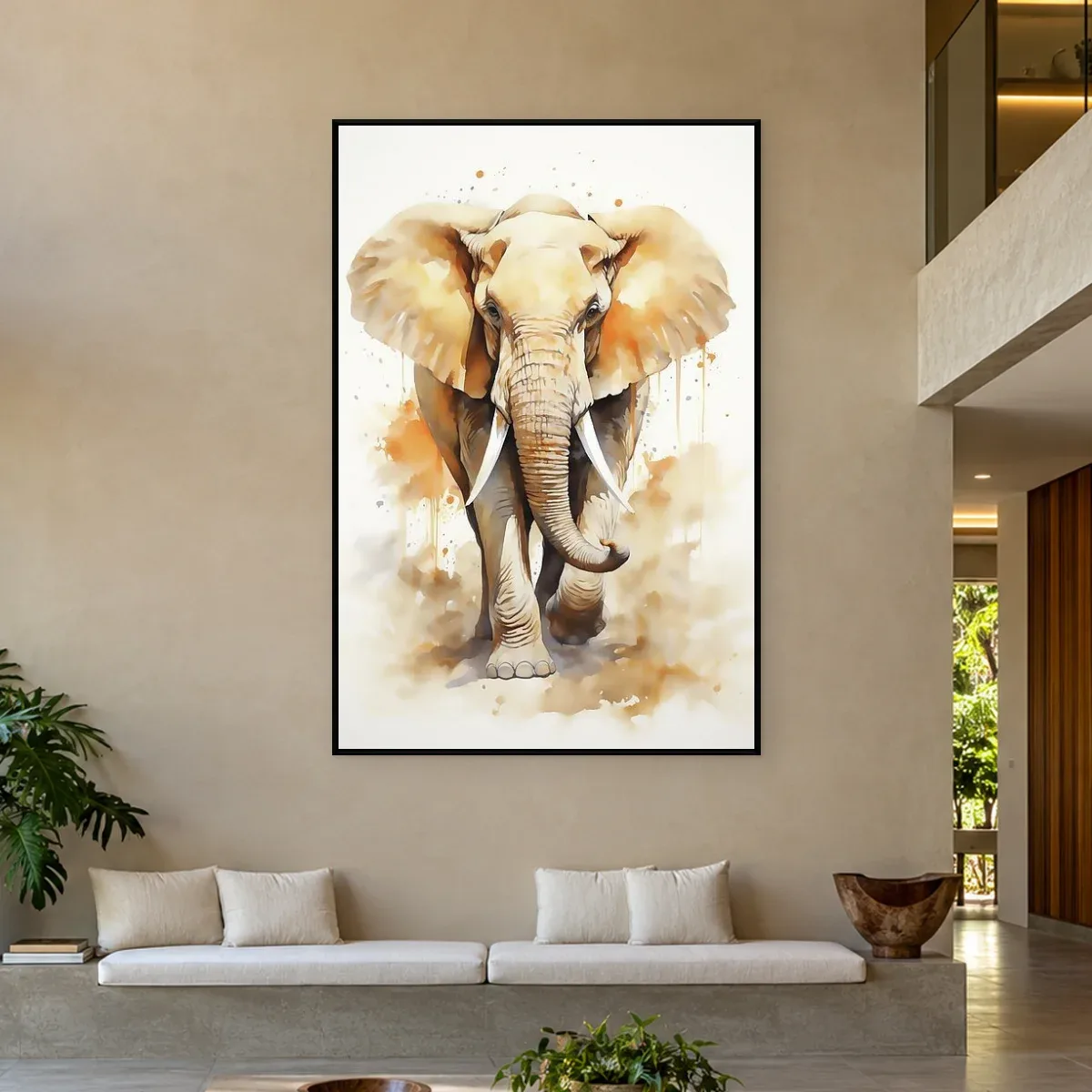 Quadro Decorativo Canvas Elefante Aquarela - AN0006