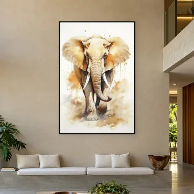 Quadro Decorativo Canvas Elefante Aquarela - AN0006