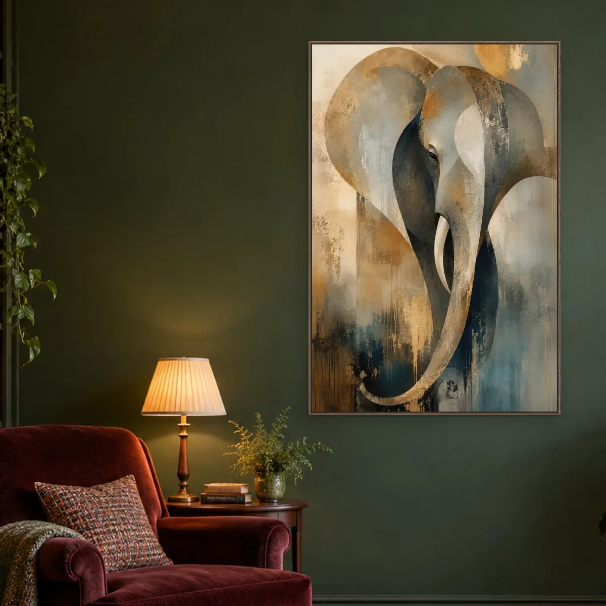 Quadro Decorativo Canvas Elefante Abstrato - AN0017