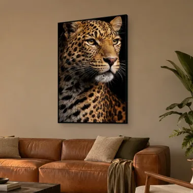 Quadro Decorativo Canvas Leopardo Sombrio - AN0019