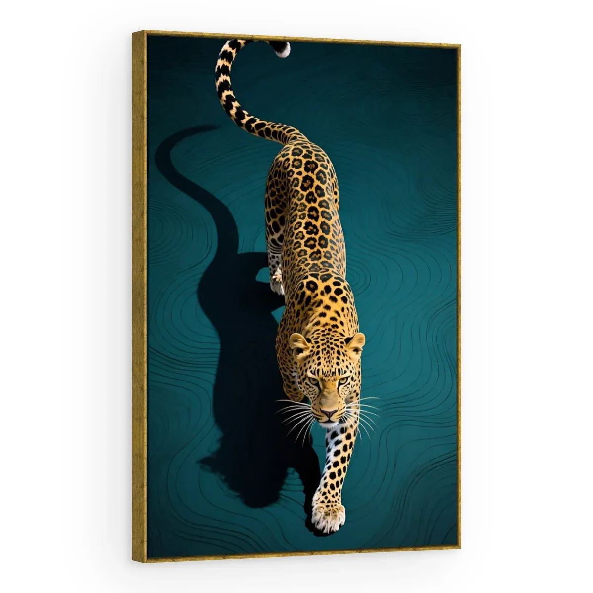 Quadro Decorativo Canvas Leopardo Turquesa - AN0023