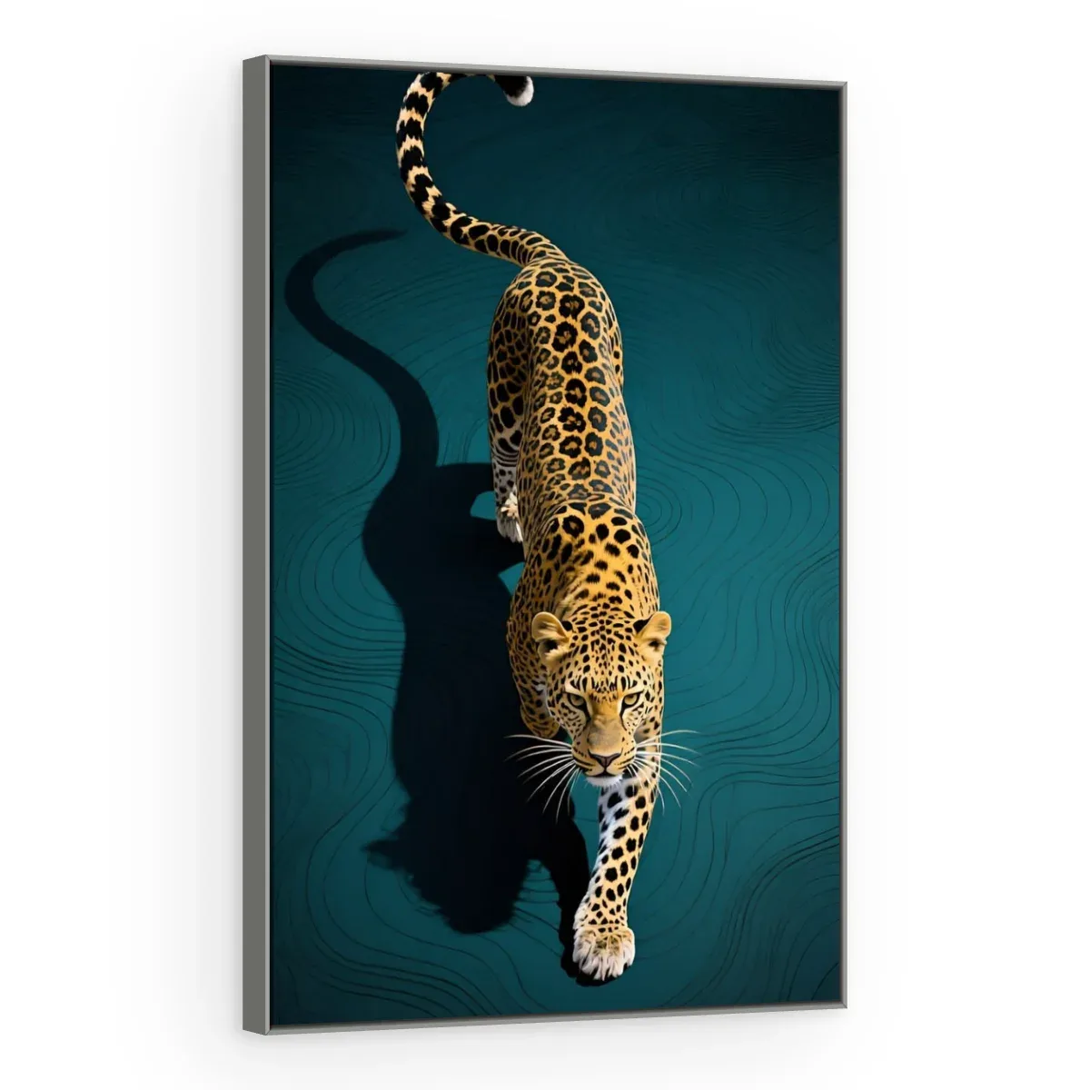 Quadro Decorativo Canvas Leopardo Turquesa - AN0023