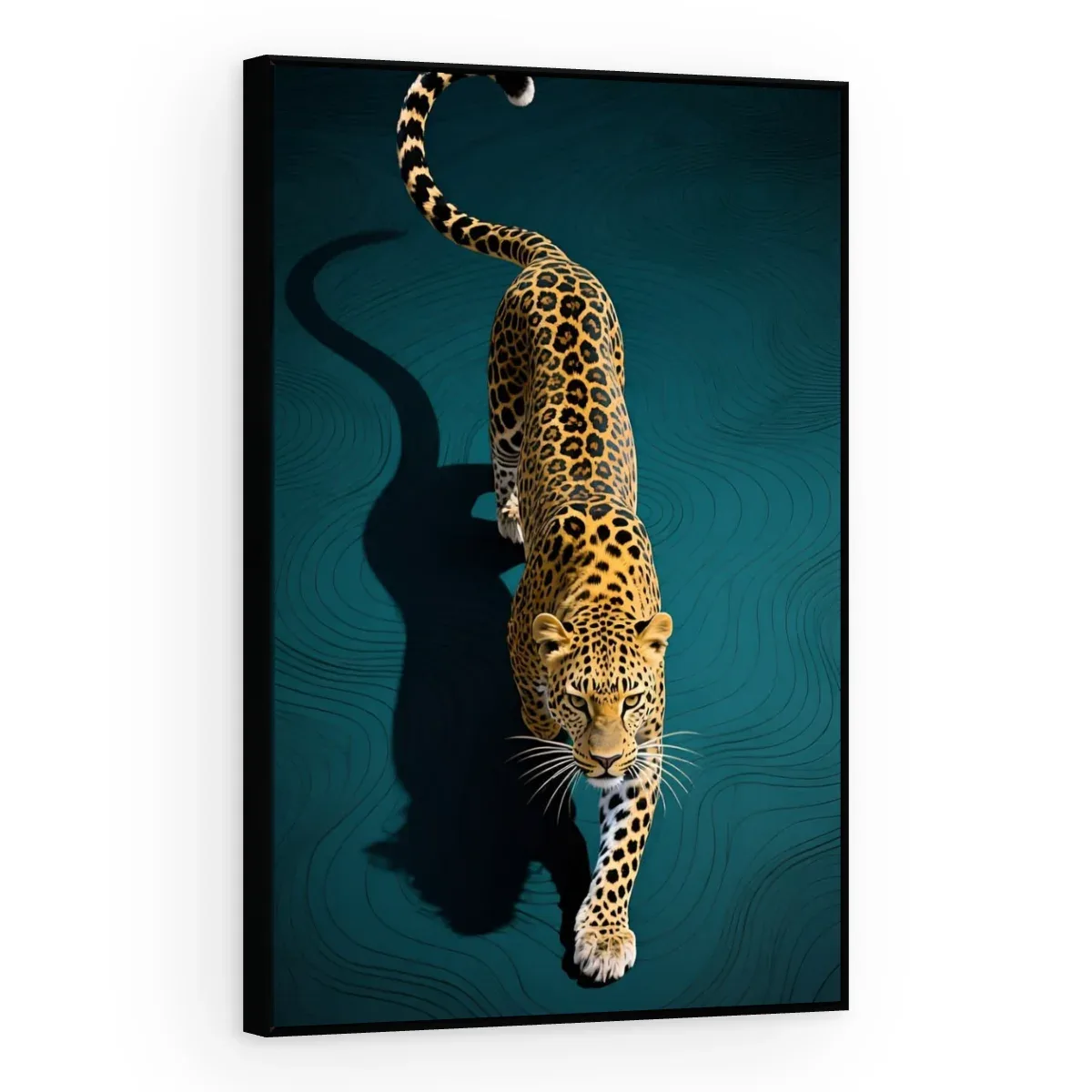 Quadro Decorativo Canvas Leopardo Turquesa - AN0023