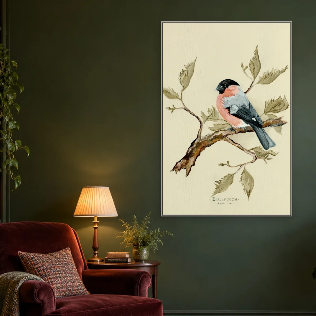 Quadro Decorativo Canvas Passarinho Rosado - AV0006