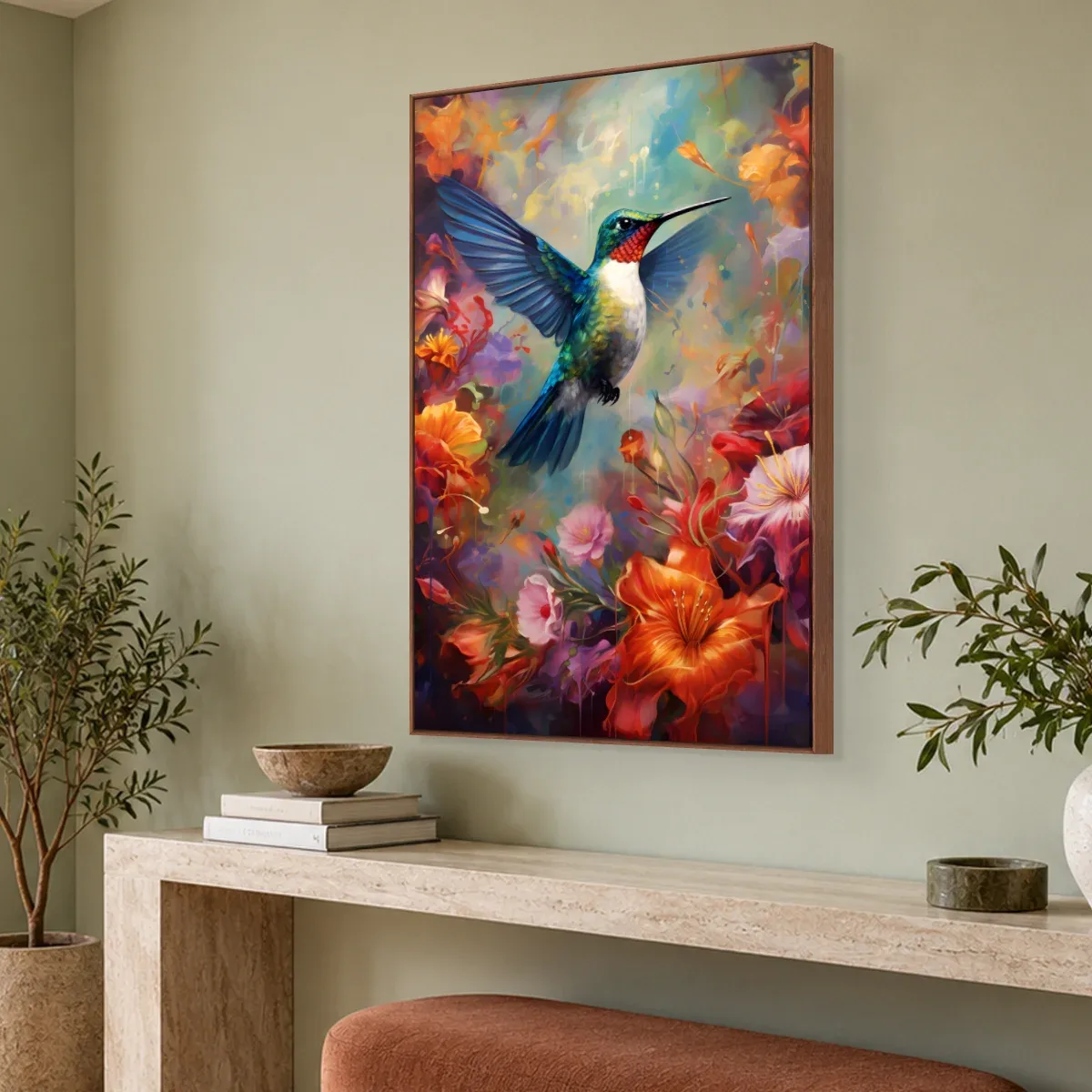 Quadro Decorativo Canvas Colibri Florido - AV0008