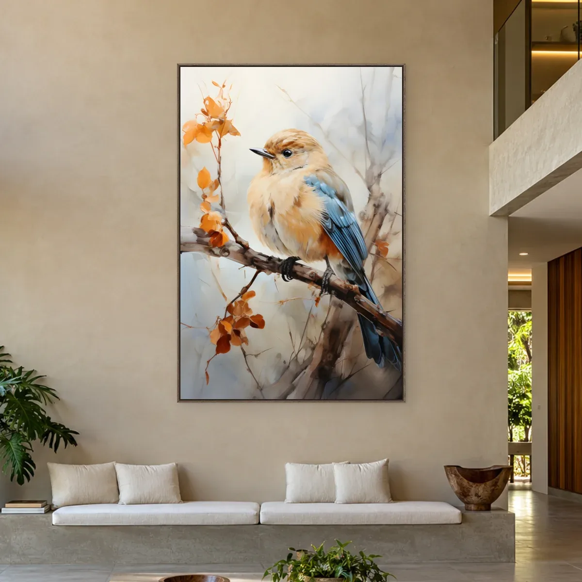 Quadro Decorativo Canvas Pássaro Outonal - AV0009