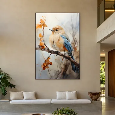 Quadro Decorativo Canvas Pássaro Outonal - AV0009