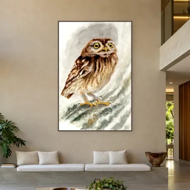 Quadro Decorativo Canvas Coruja Aquarela - AV0027