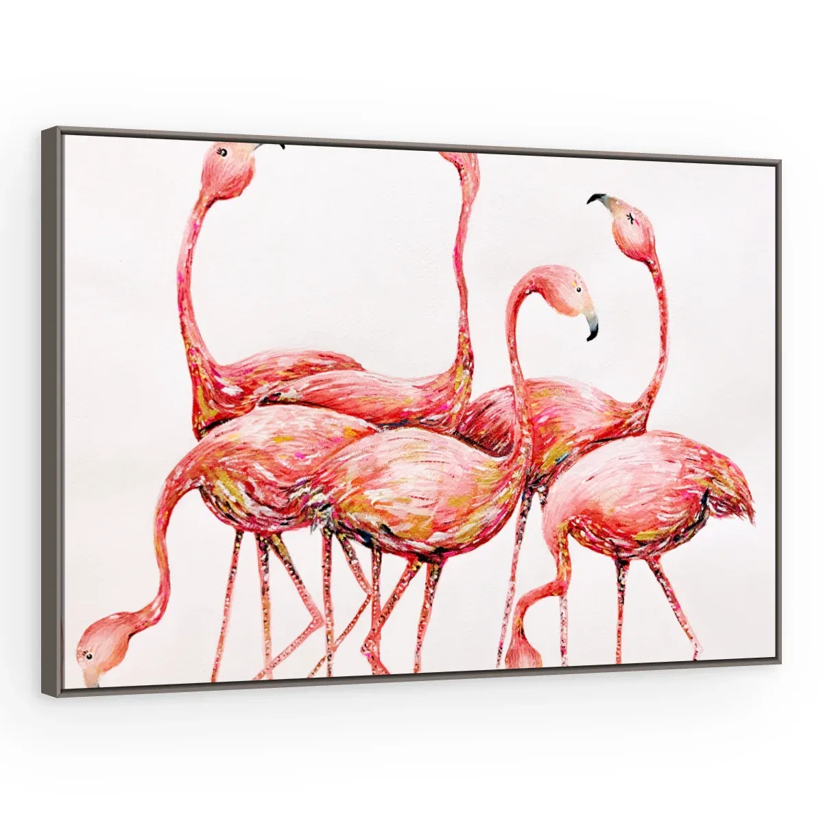 Quadro Decorativo Canvas Flamingos Elegantes - AV0028