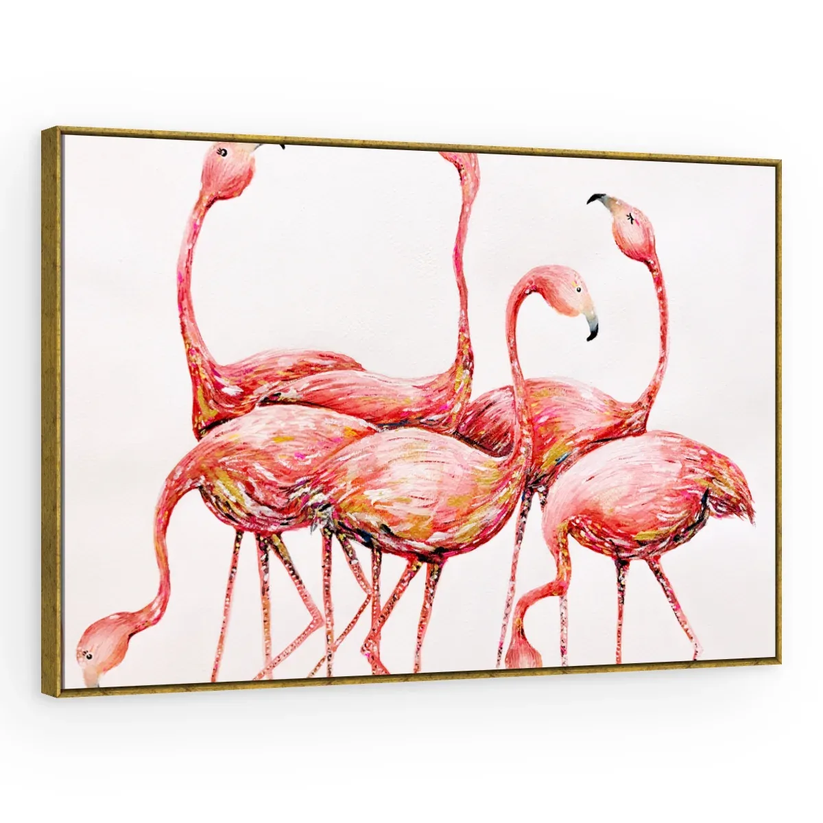 Quadro Decorativo Canvas Flamingos Elegantes - AV0028