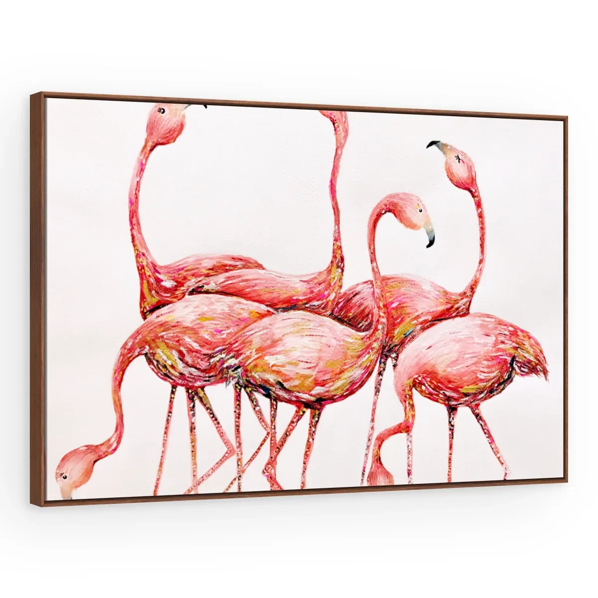 Quadro Decorativo Canvas Flamingos Elegantes - AV0028
