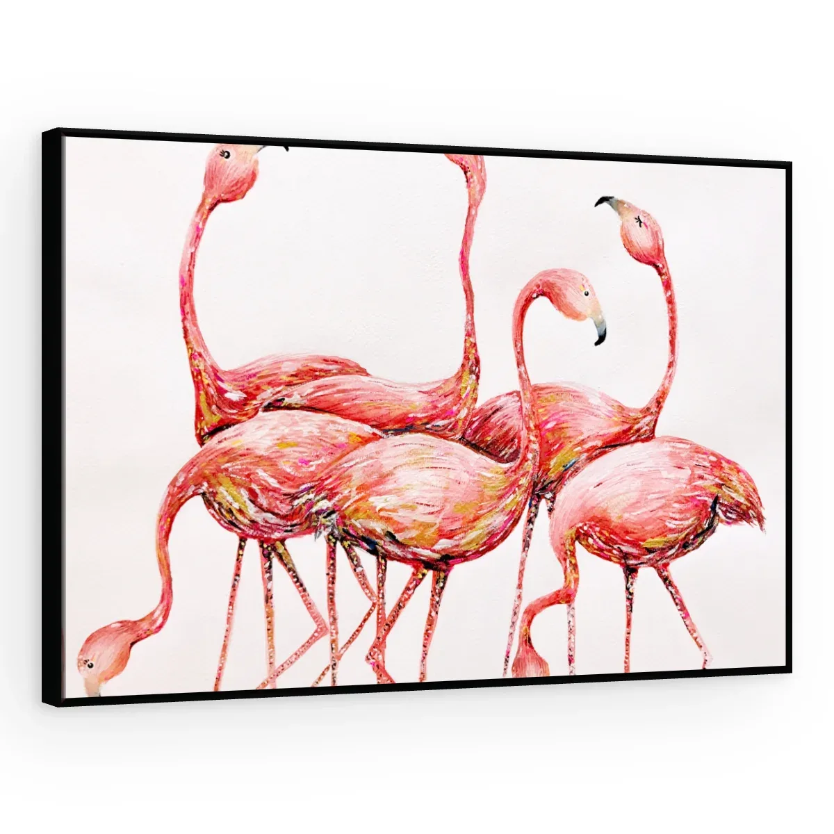 Quadro Decorativo Canvas Flamingos Elegantes - AV0028