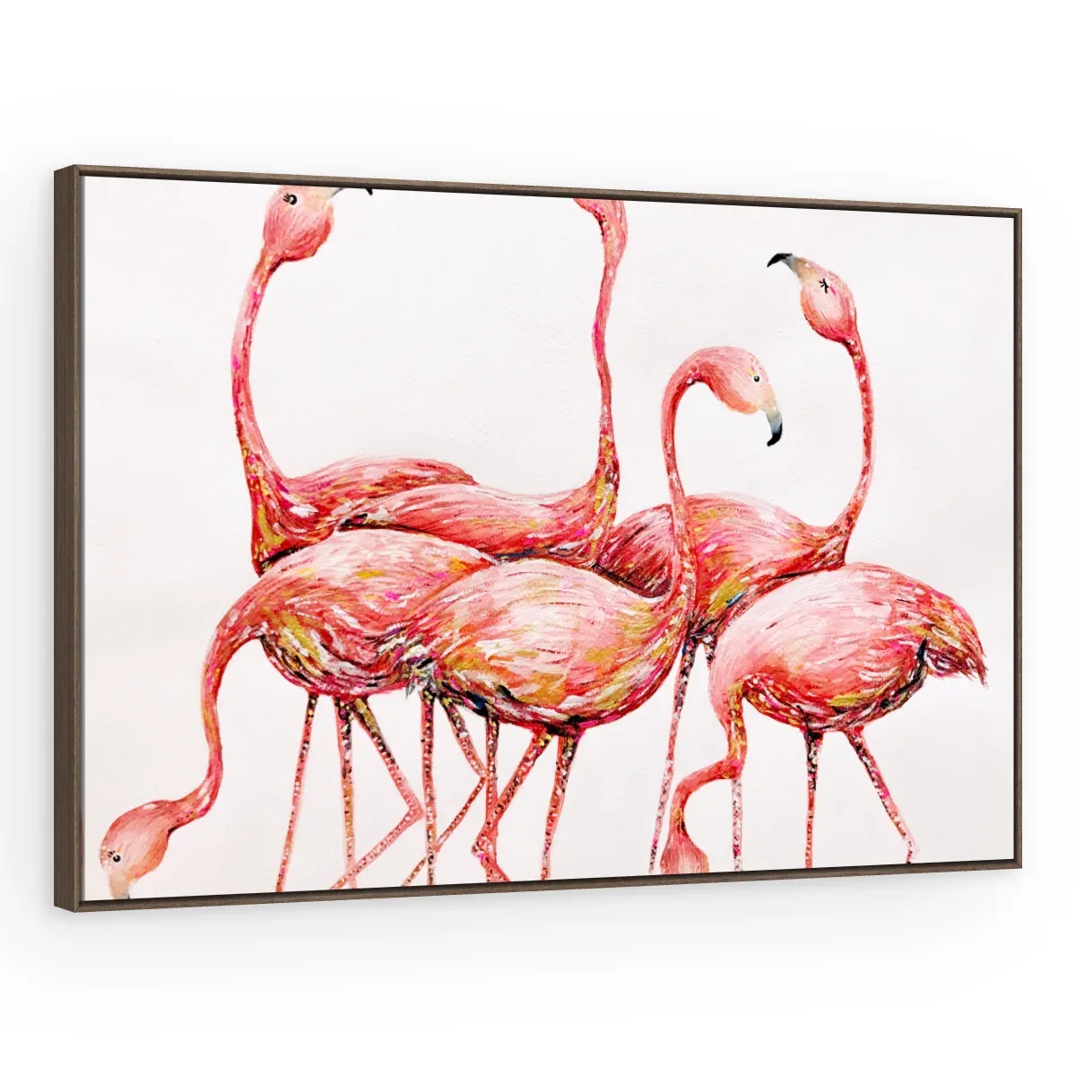 Quadro Decorativo Canvas Flamingos Elegantes - AV0028