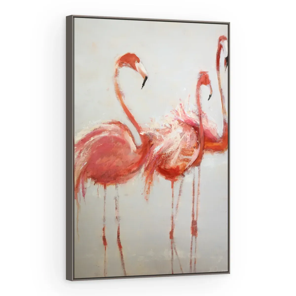 Quadro Decorativo Canvas Flamingos Pintados - AV0029
